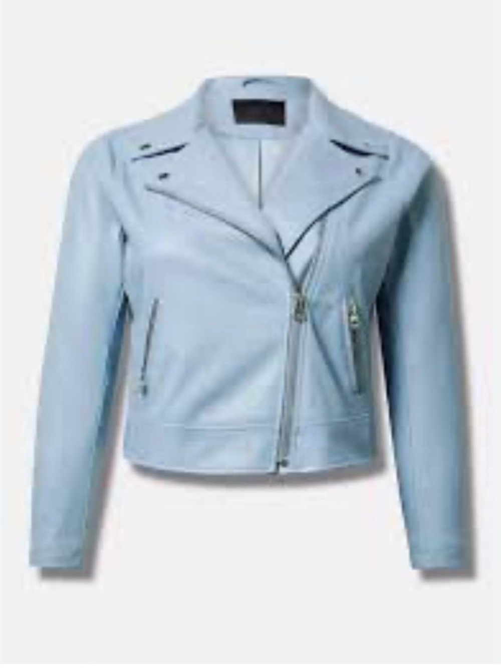 Torrid Baby Blue Asymmetrical Moto Jacket - Size 1X - NWOT!